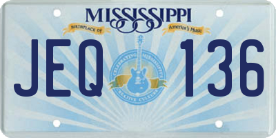 MS license plate JEQ136