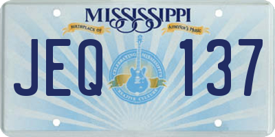 MS license plate JEQ137