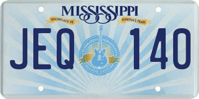 MS license plate JEQ140