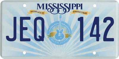 MS license plate JEQ142