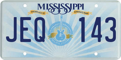 MS license plate JEQ143