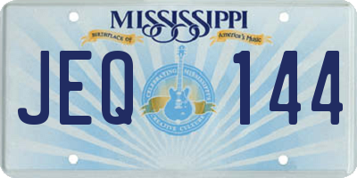 MS license plate JEQ144