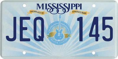 MS license plate JEQ145