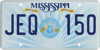 MS license plate JEQ150