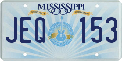 MS license plate JEQ153