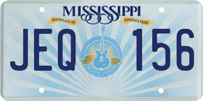 MS license plate JEQ156