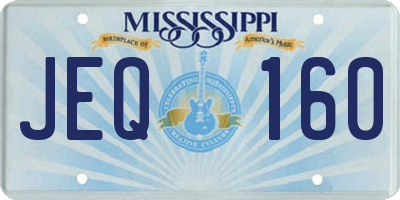 MS license plate JEQ160