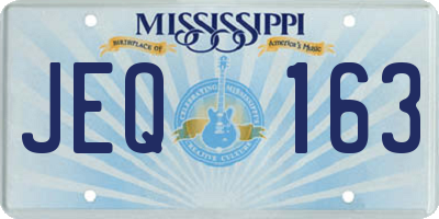 MS license plate JEQ163