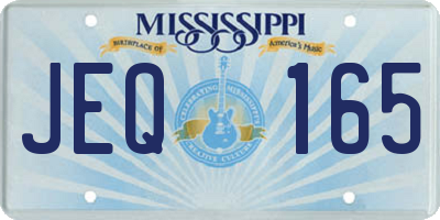 MS license plate JEQ165