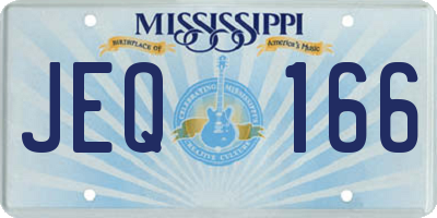 MS license plate JEQ166