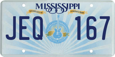 MS license plate JEQ167