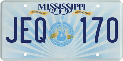 MS license plate JEQ170