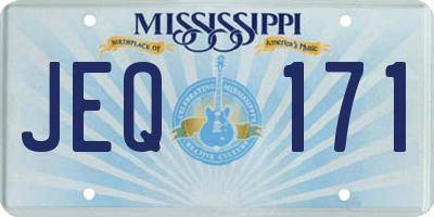 MS license plate JEQ171