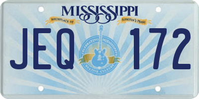 MS license plate JEQ172