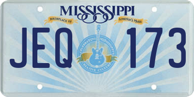 MS license plate JEQ173