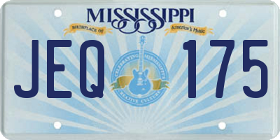 MS license plate JEQ175