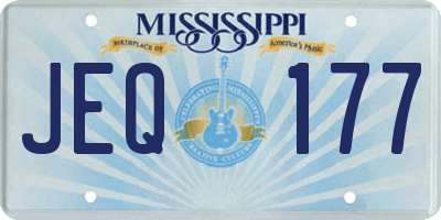MS license plate JEQ177