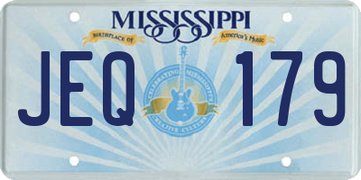 MS license plate JEQ179