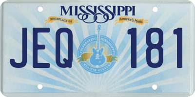 MS license plate JEQ181