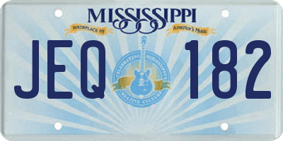 MS license plate JEQ182