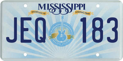 MS license plate JEQ183