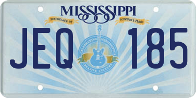 MS license plate JEQ185
