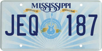 MS license plate JEQ187