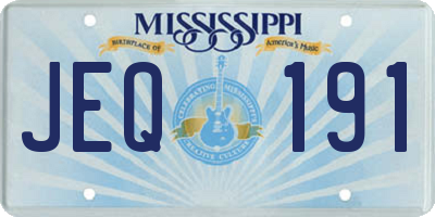 MS license plate JEQ191