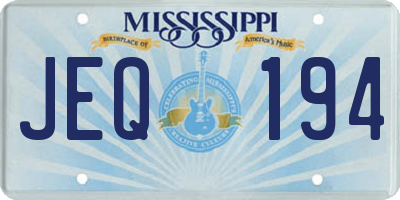 MS license plate JEQ194
