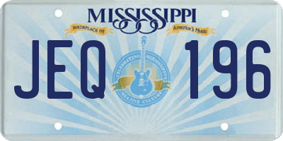 MS license plate JEQ196