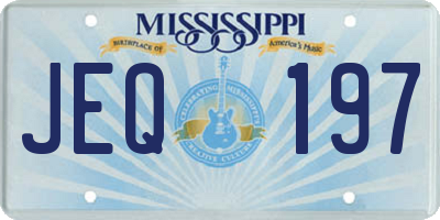 MS license plate JEQ197