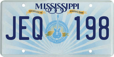 MS license plate JEQ198