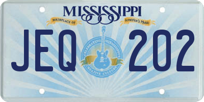MS license plate JEQ202