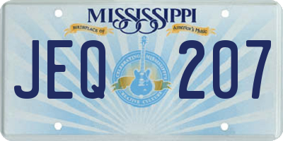 MS license plate JEQ207