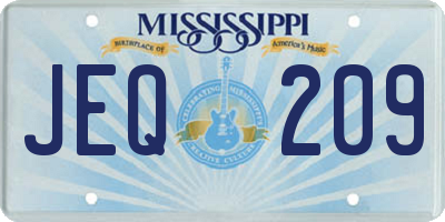 MS license plate JEQ209