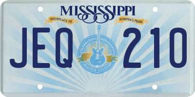 MS license plate JEQ210