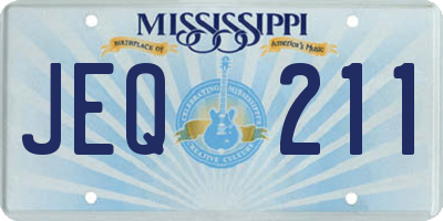 MS license plate JEQ211