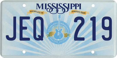 MS license plate JEQ219