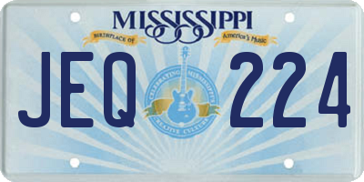 MS license plate JEQ224