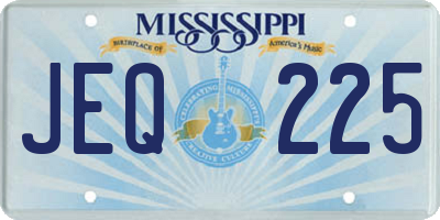 MS license plate JEQ225