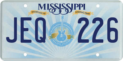 MS license plate JEQ226