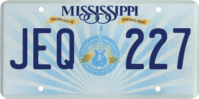 MS license plate JEQ227