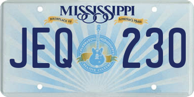 MS license plate JEQ230