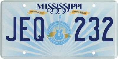 MS license plate JEQ232
