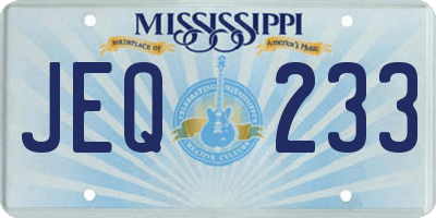 MS license plate JEQ233