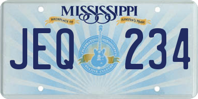MS license plate JEQ234