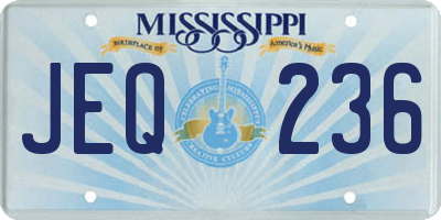 MS license plate JEQ236