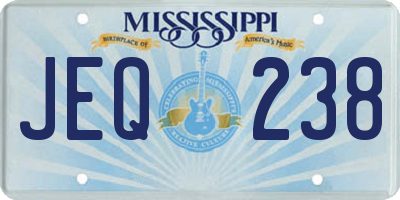 MS license plate JEQ238