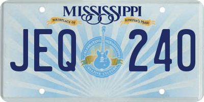 MS license plate JEQ240