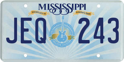 MS license plate JEQ243